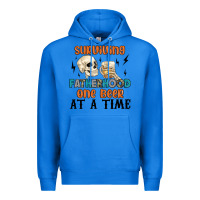 True Royal surviving fatherhood one beer at a time Premium Hoodie - MaliasSmallBusiness