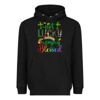 Black Western St. Patrick's Day Cross Not Lucky Simply Blessed Heavyweight Hoodie - Artiststas