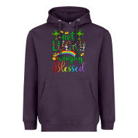 Plum Western St. Patrick's Day Cross Not Lucky Simply Blessed Heavyweight Hoodie - Artiststas