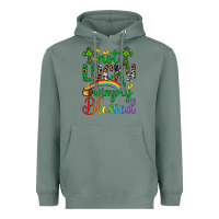 Sage Western St. Patrick's Day Cross Not Lucky Simply Blessed Heavyweight Hoodie - Artiststas