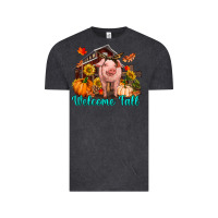 Vintage Black Welcome fall pig Vintage Tee - RanaPortraitStore