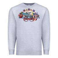 Heather Grey american teacher Premium Sweatshirt - NancyCooperArtShop