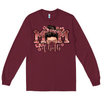 Burgundy mom of both messy bun Long Sleeve Tee - Zillion Design Studio