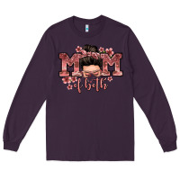 Plum mom of both messy bun Long Sleeve Tee - Zillion Design Studio