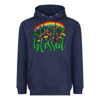 Navy Western St. Patrick's Rainbow Lucky And Blessed Heavyweight Hoodie - Artiststas