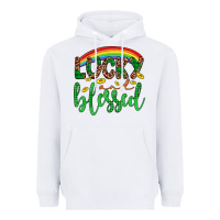 White Western St. Patrick's Rainbow Lucky And Blessed Heavyweight Hoodie - Artiststas