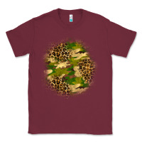 Burgundy camouflage and leopard patch Classic Tee - BundleAndBundleShop