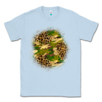 Dusty Blue camouflage and leopard patch Classic Tee - BundleAndBundleShop