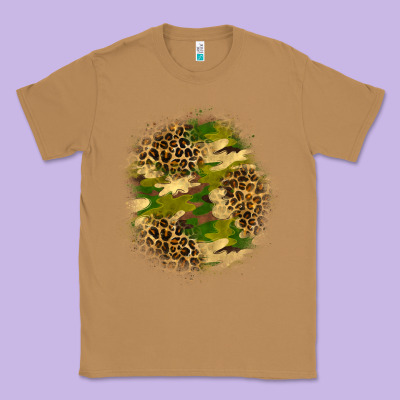 Camouflage And Leopard Patch Classic Tee Designed By Bundleandbundleshop