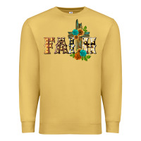 Antique Gold faith with cross Premium Sweatshirt - BarkalooDesign