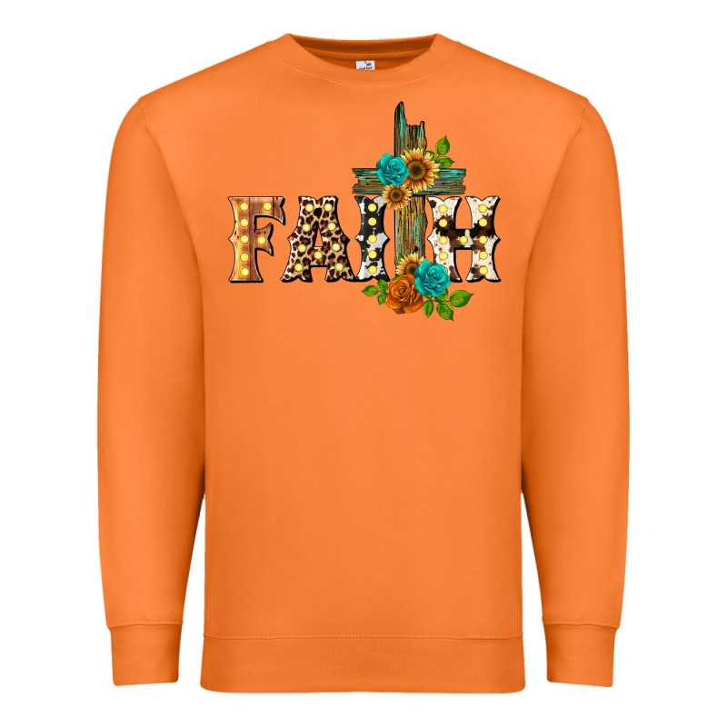 Faith With Cross Premium Sweatshirt by BarkalooDesign | Teevron