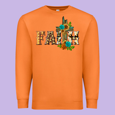 Faith With Cross Premium Sweatshirt Designed By Barkaloodesign