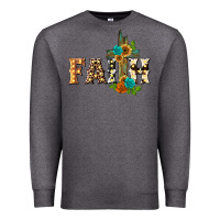 Charcoal Heather faith with cross Premium Sweatshirt - BarkalooDesign