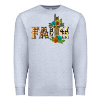 Heather Grey faith with cross Premium Sweatshirt - BarkalooDesign
