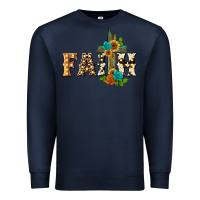 Navy faith with cross Premium Sweatshirt - BarkalooDesign