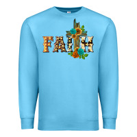 Ocean Blue faith with cross Premium Sweatshirt - BarkalooDesign