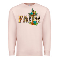 Pale Pink faith with cross Premium Sweatshirt - BarkalooDesign
