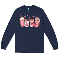 Navy mother's day floral coffee cups Long Sleeve Tee - Zillion Design Studio