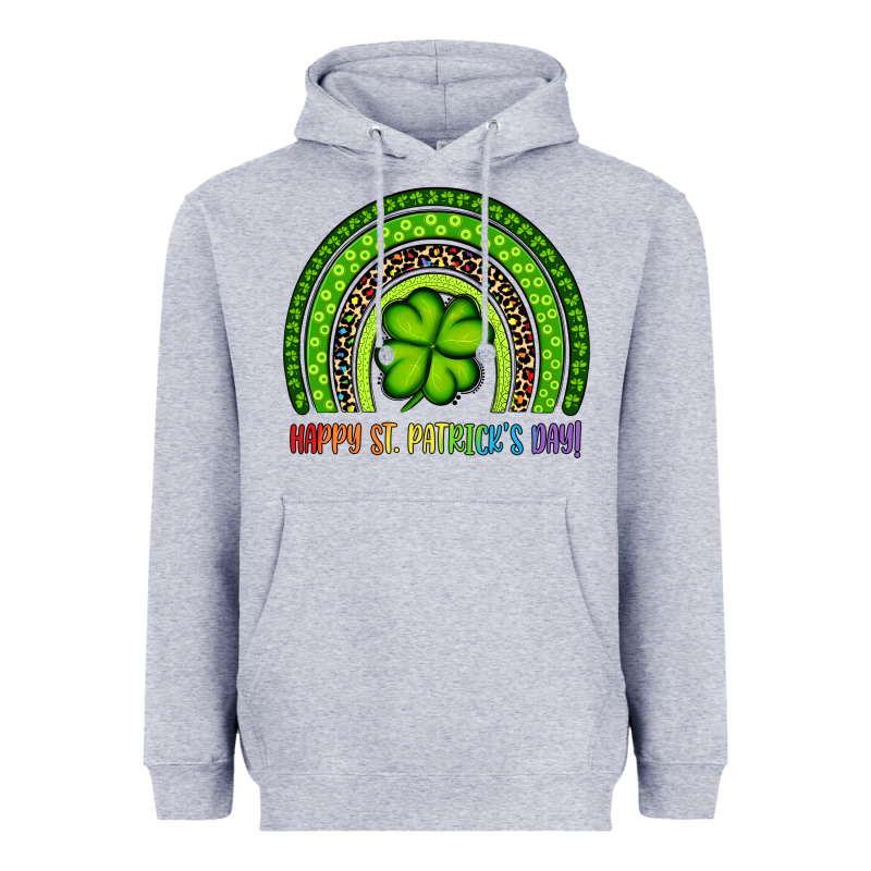 Happy St. Patrick's Day Shamrock Rainbow Heavyweight Hoodie by Artiststas | Teevron