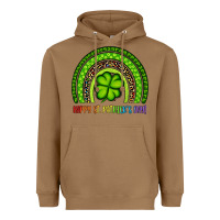 Toasted Coconut Happy St. Patrick's Day Shamrock Rainbow Heavyweight Hoodie - Artiststas
