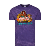 Cloud Purple Welcome fall pigs Vintage Tee - RanaPortraitStore