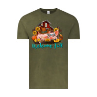 Vintage Olive Welcome fall pigs Vintage Tee - RanaPortraitStore