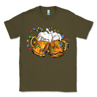 Army Green beer with christmas lights Classic Tee - FaDigitalArtStudio