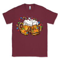 Burgundy beer with christmas lights Classic Tee - FaDigitalArtStudio