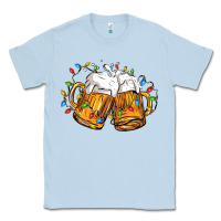 Dusty Blue beer with christmas lights Classic Tee - FaDigitalArtStudio