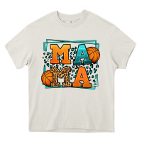 Cream leopard basketball mama Mother's Day Heavy Core Tee - LillyAllenDesigns