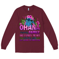 Burgundy ohana means family Long Sleeve Tee - Zillion Design Studio