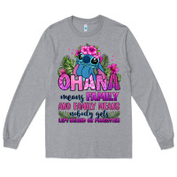 Heather Grey ohana means family Long Sleeve Tee - Zillion Design Studio