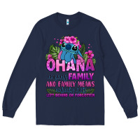 Navy ohana means family Long Sleeve Tee - Zillion Design Studio