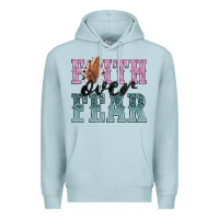 Blue Mist faith over fear Premium Hoodie - NancyCooperArtShop