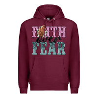 Burgundy faith over fear Premium Hoodie - NancyCooperArtShop
