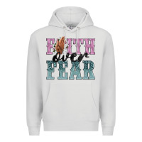 Dove Grey faith over fear Premium Hoodie - NancyCooperArtShop