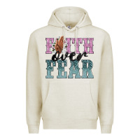 Oatmeal Heather faith over fear Premium Hoodie - NancyCooperArtShop