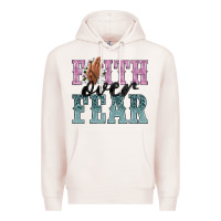 Pale Pink faith over fear Premium Hoodie - NancyCooperArtShop