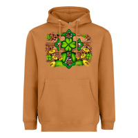 Meerkat Western Shamrock Cross Leopard Background Heavyweight Hoodie - Artiststas