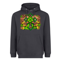 Smoke Western Shamrock Cross Leopard Background Heavyweight Hoodie - Artiststas