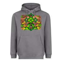 Storm Western Shamrock Cross Leopard Background Heavyweight Hoodie - Artiststas