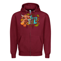 Burgundy hay fall heifer Zipper Hoodie - AdoDesignShop