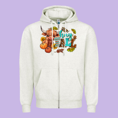 Hay Fall Heifer Zipper Hoodie Designed By Adodesignshop