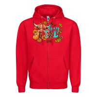 Red hay fall heifer Zipper Hoodie - AdoDesignShop