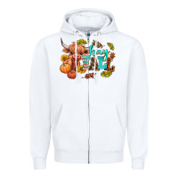 White hay fall heifer Zipper Hoodie - AdoDesignShop