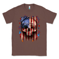 Chestnut 4th of July skull American flag Classic Tee - Neo Western