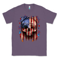 Lavender 4th of July skull American flag Classic Tee - Neo Western