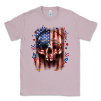 Lilac 4th of July skull American flag Classic Tee - Neo Western