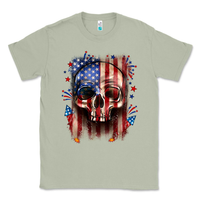 4th Of July Skull American Flag Classic Tee by Neo Western | Teevron