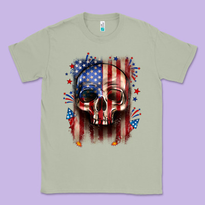 4th Of July Skull American Flag Classic Tee Designed By Neo Western